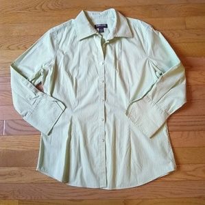 (5/$20) Kirkland's green and white striped shirt.